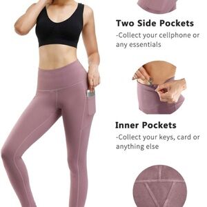 Women's fengbay high -Waist Leggings mauve